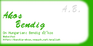 akos bendig business card